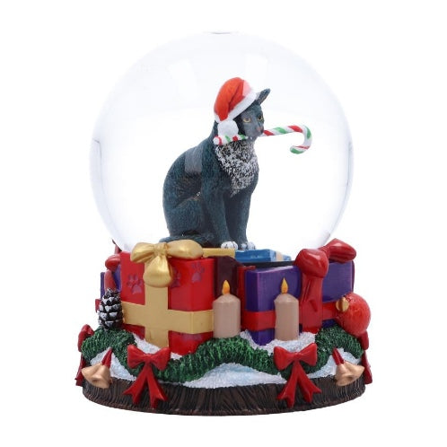Lisa Parker Krampuss Black Cat Christmas Snow Globe 13.5cm