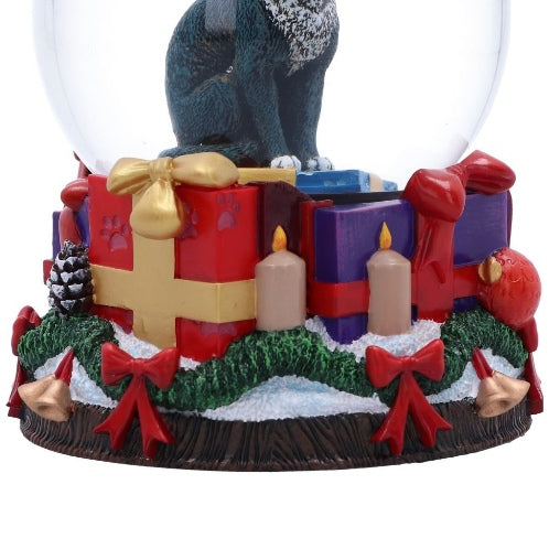 Lisa Parker Krampuss Black Cat Christmas Snow Globe 13.5cm