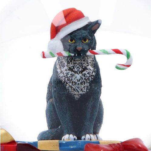 Lisa Parker Krampuss Black Cat Christmas Snow Globe 13.5cm