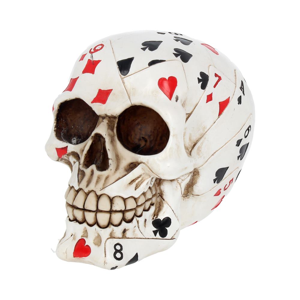 Dead Man’s Hand Playing Card Skull Ornament, 15cm