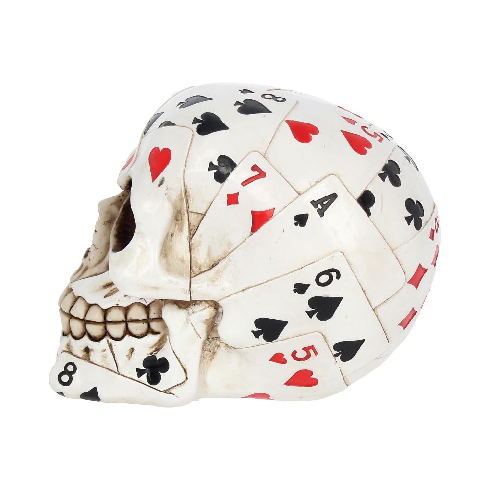 Dead Man’s Hand Playing Card Skull Ornament, 15cm