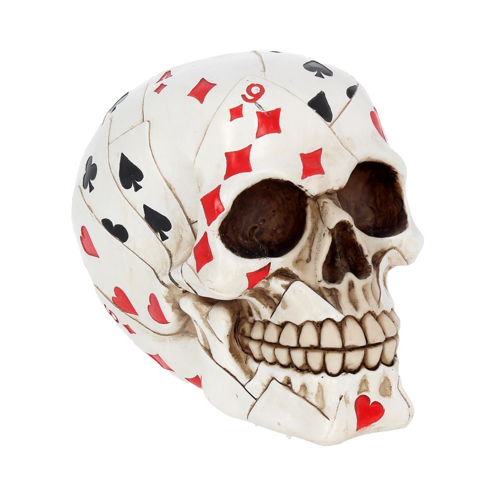 Dead Man’s Hand Playing Card Skull Ornament, 15cm