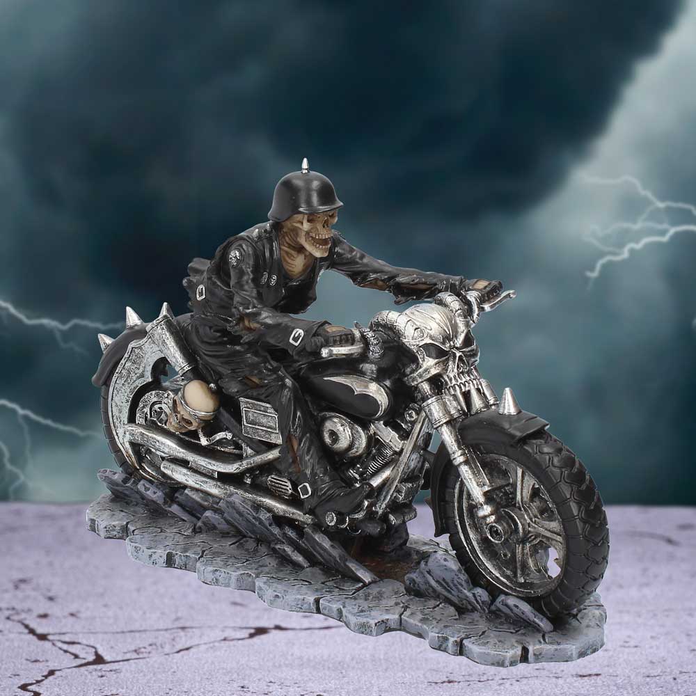 Hell on the Highway Skeleton Motorbike Figurine 20.5cm – Officially Licensed