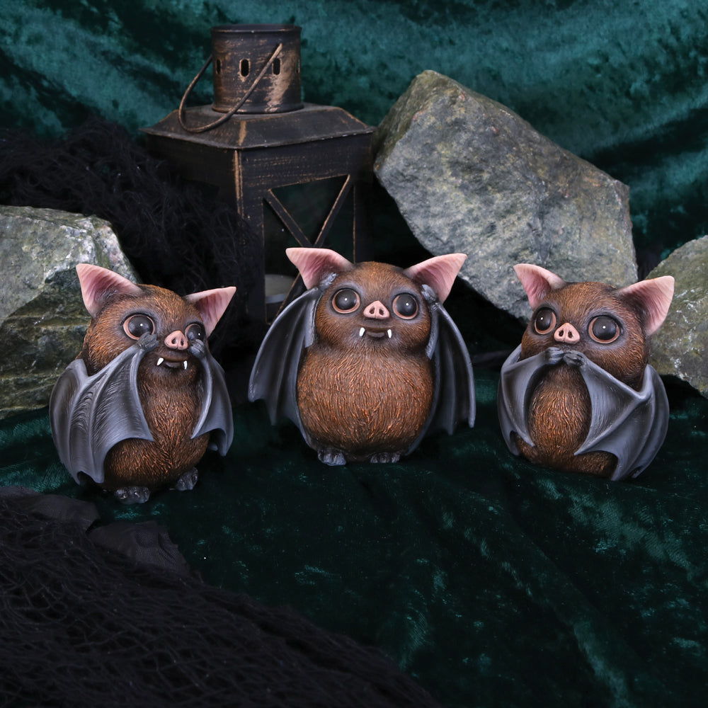 Three Wise Bats Figurine Set 8.5cm | Nemesis Now