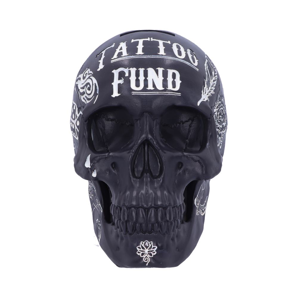 Nemesis Now Tattoo Fund Skull Money Box – Black & White