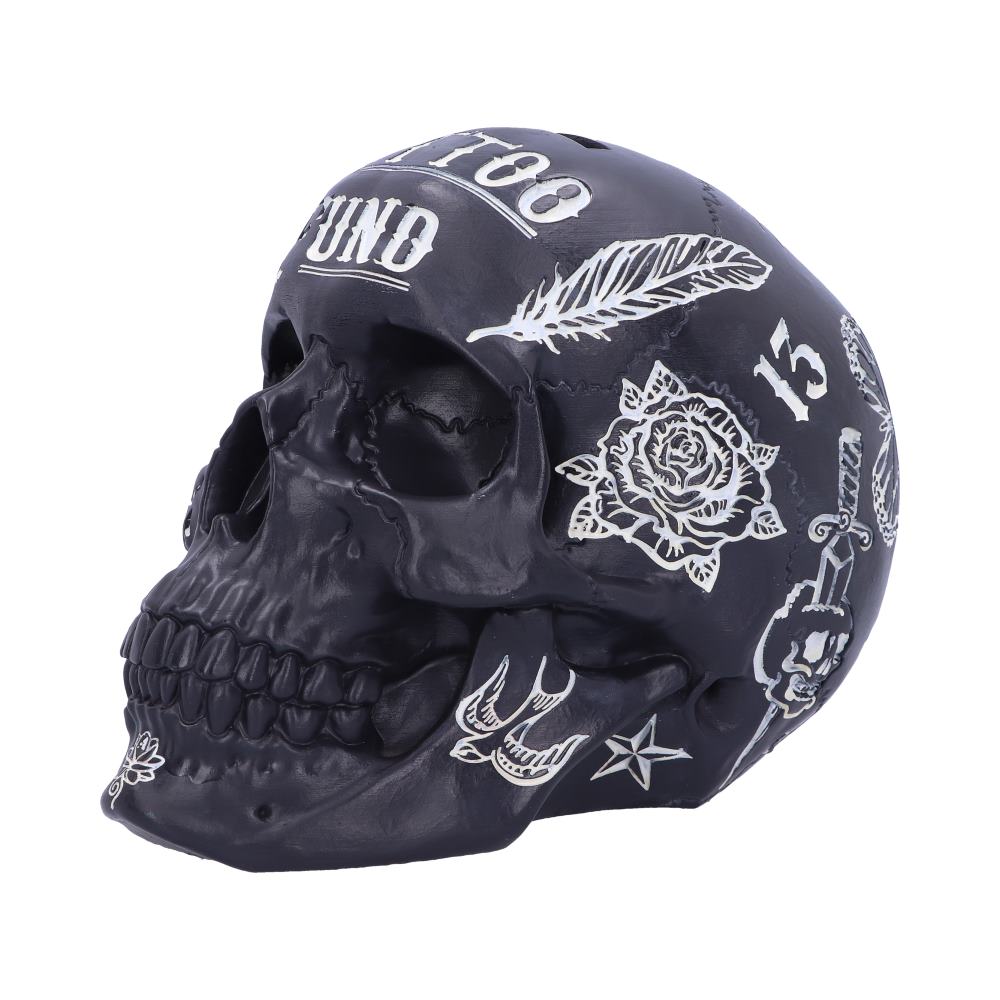Nemesis Now Tattoo Fund Skull Money Box – Black & White