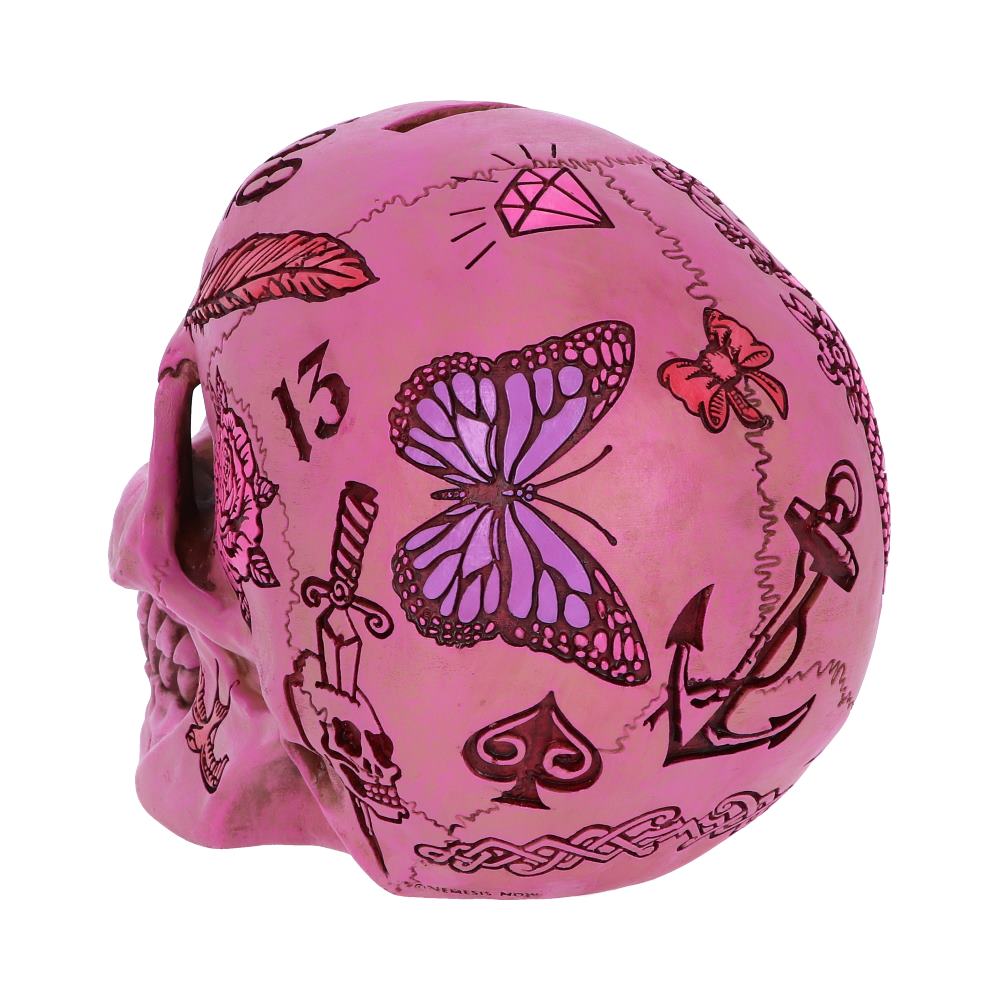 Nemesis Now Tattoo Fund Skull Money Box – Pink
