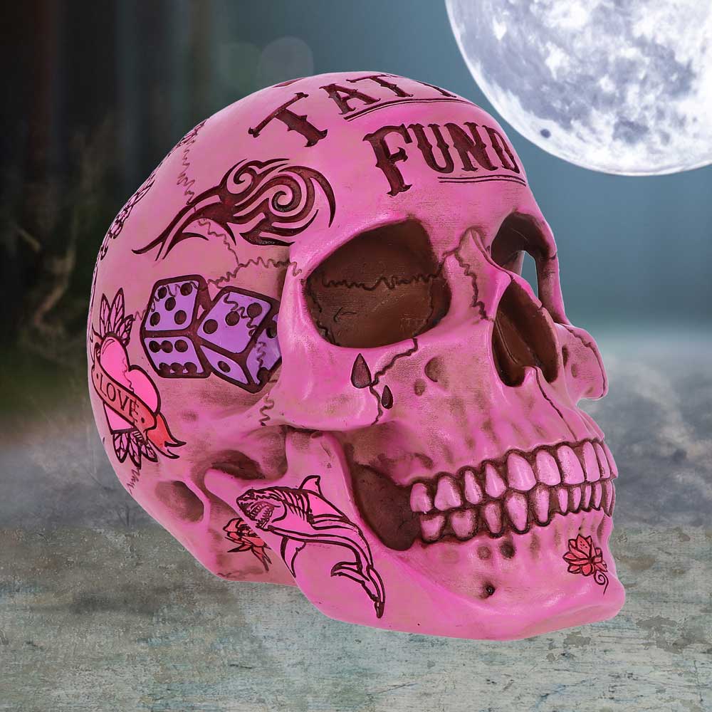 Nemesis Now Tattoo Fund Skull Money Box – Pink