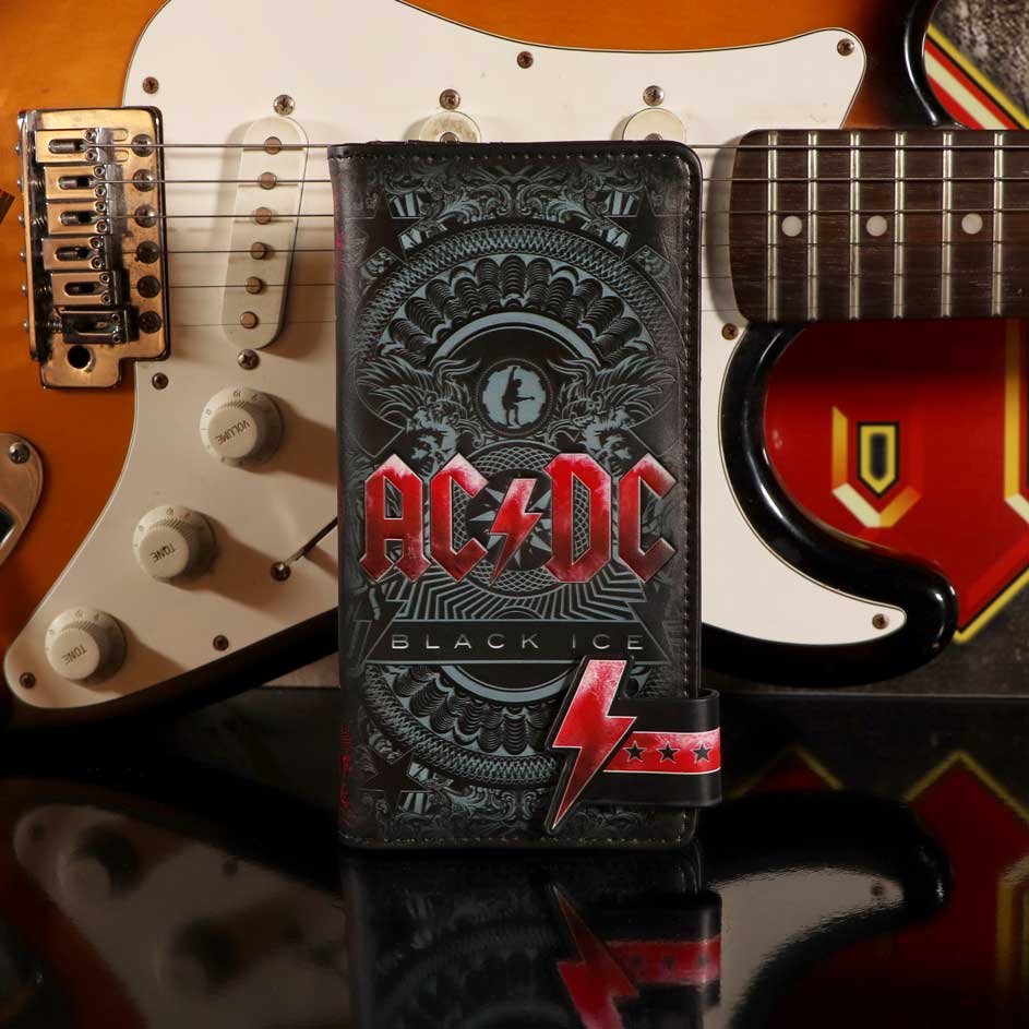 AC/DC Black Ice Embossed Purse Wallet 18.5cm