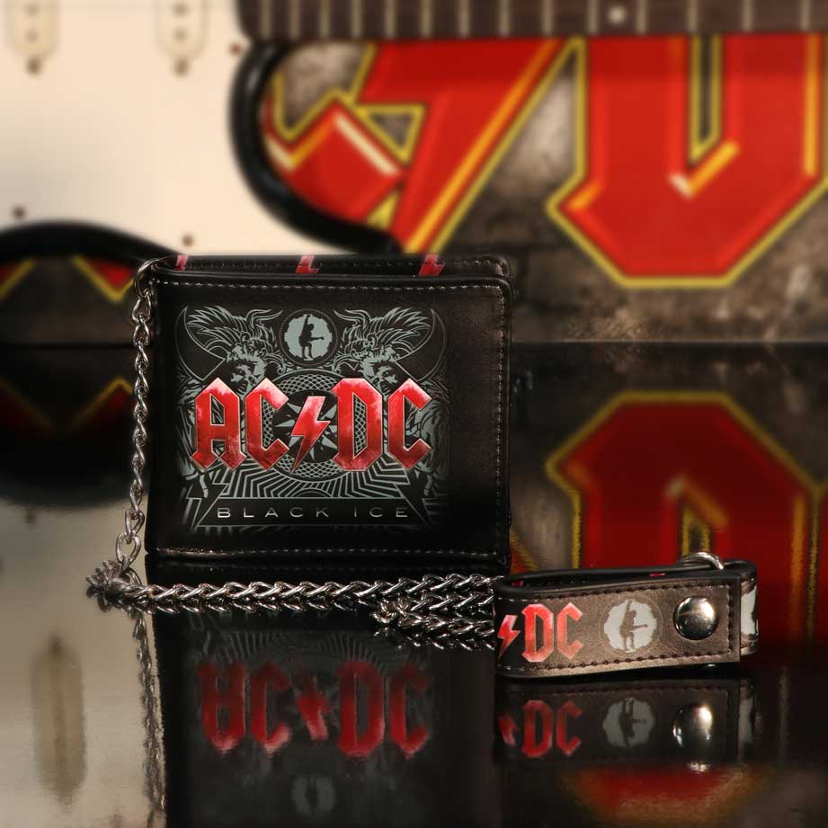 AC/DC Leather Wallet with Chain, 11cm