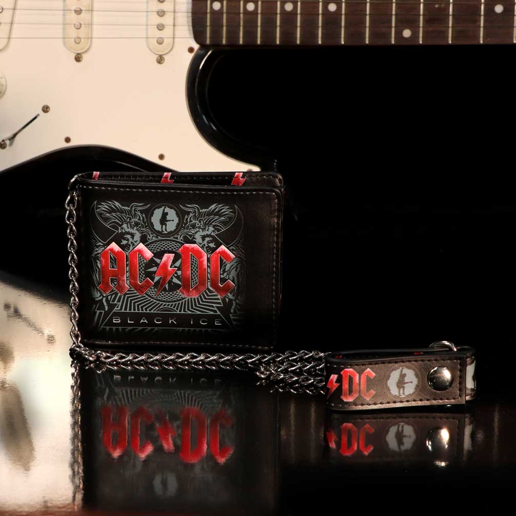AC/DC Leather Wallet with Chain, 11cm