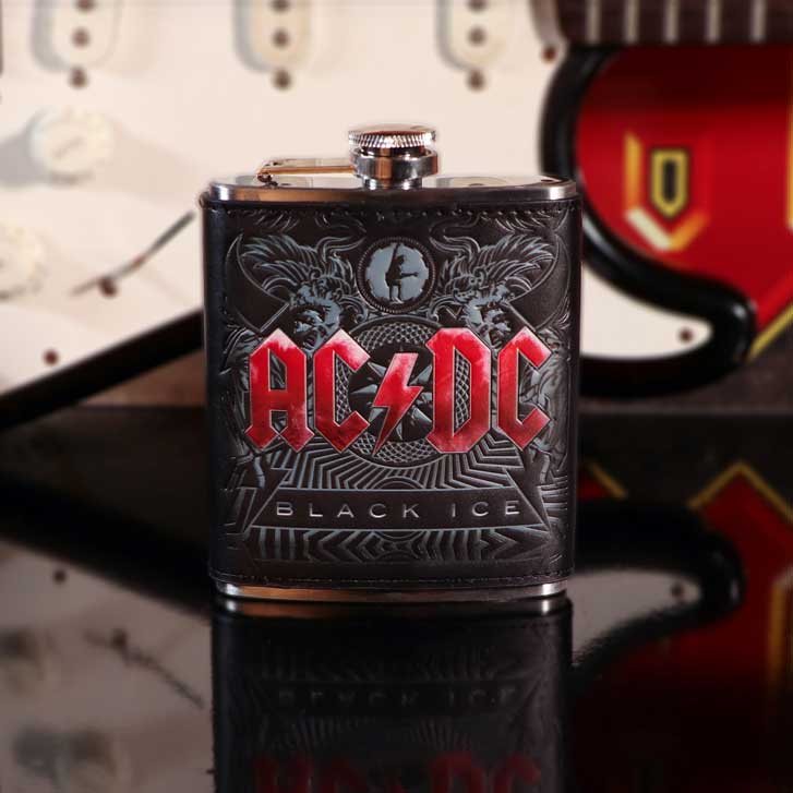 AC/DC Black Ice Hip Flask, 7oz