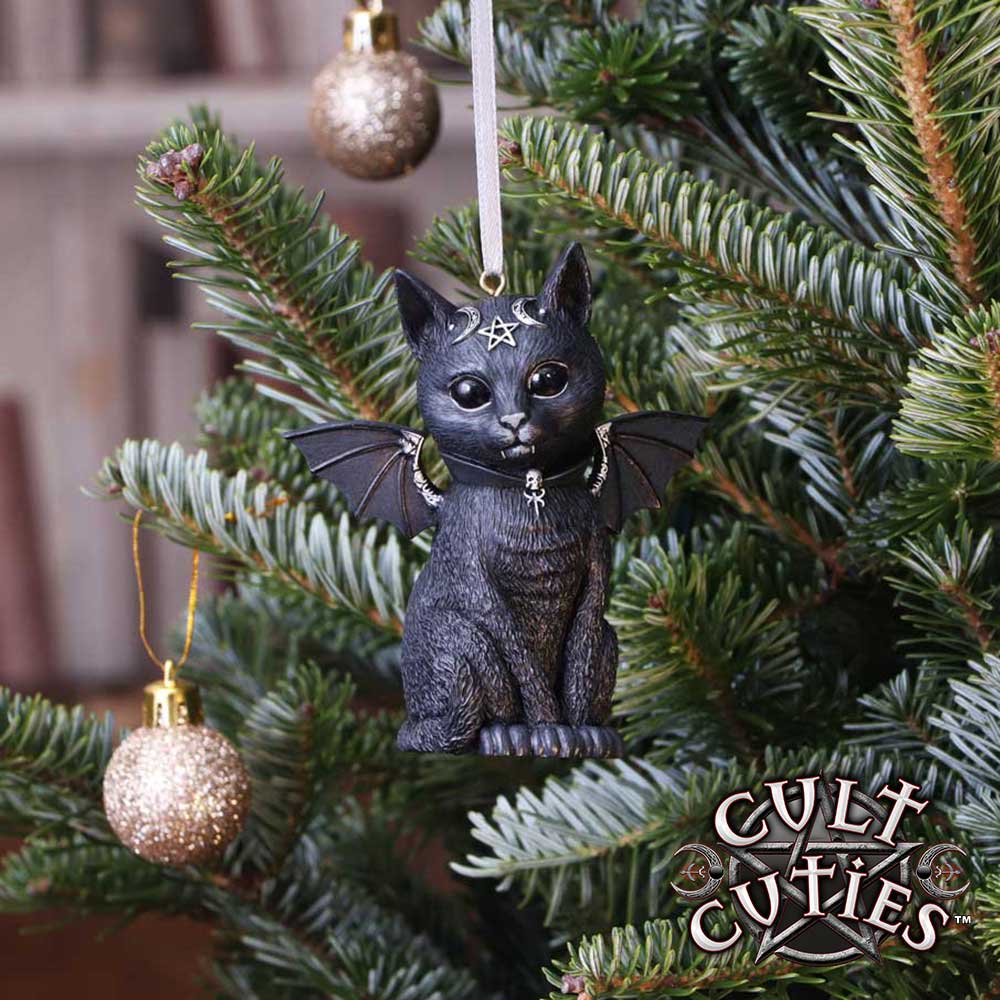 Malpuss Black Bat Cat Hanging Ornament 9.2cm – Nemesis Now