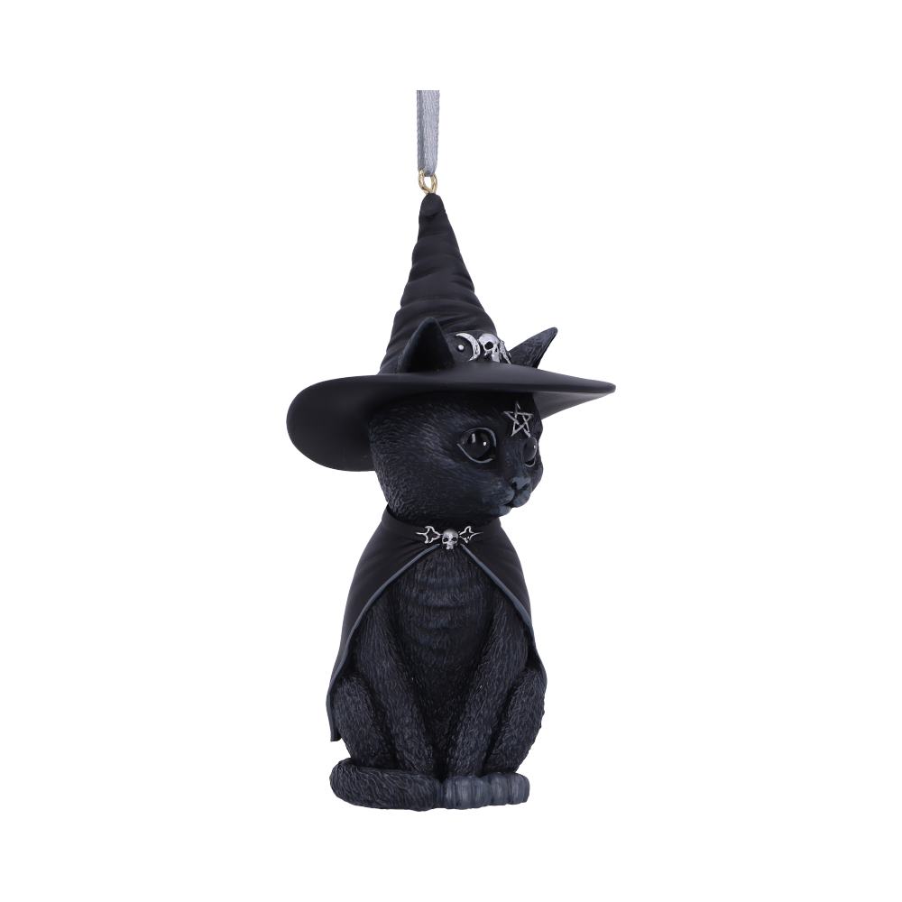 Purrah Black Witch Cat Hanging Ornament 11.5cm – Nemesis Now
