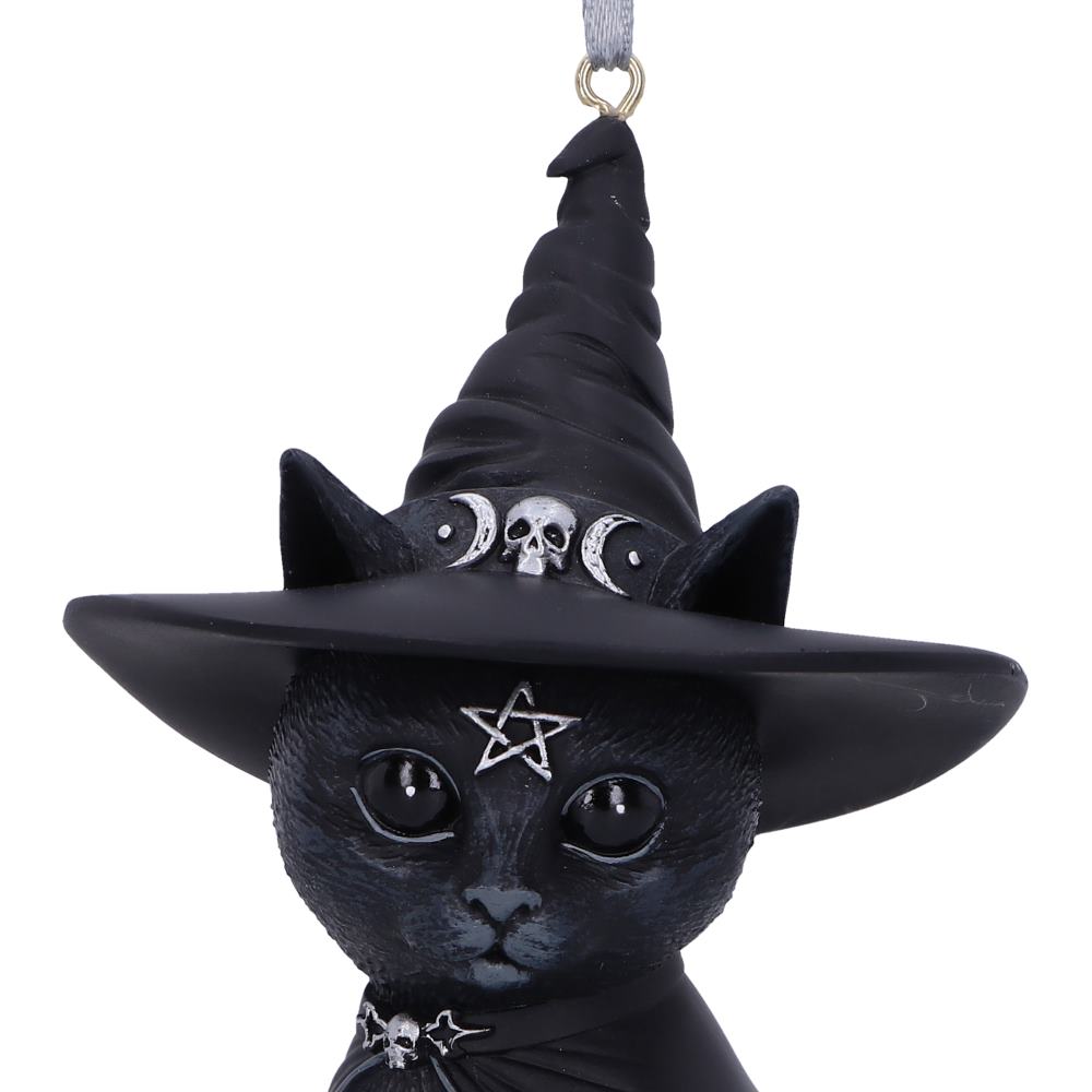 Purrah Black Witch Cat Hanging Ornament 11.5cm – Nemesis Now