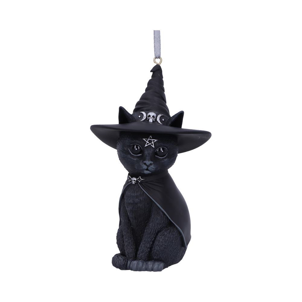 Purrah Black Witch Cat Hanging Ornament 11.5cm – Nemesis Now