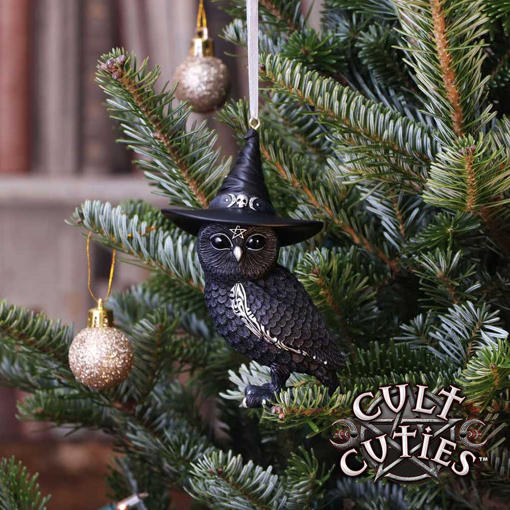Owlocen Black Witch Owl Hanging Ornament 12cm – Nemesis Now