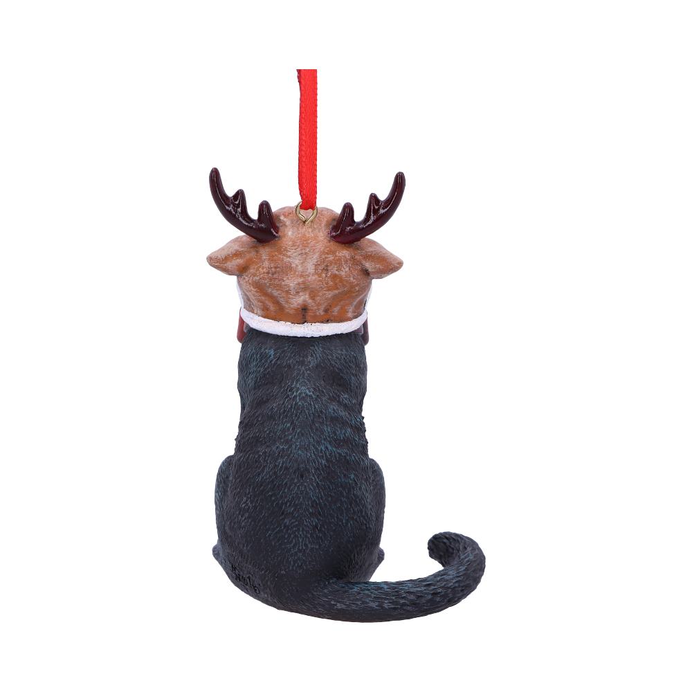 Lisa Parker Reindeer Black Cat Christmas Hanging Ornament 9cm