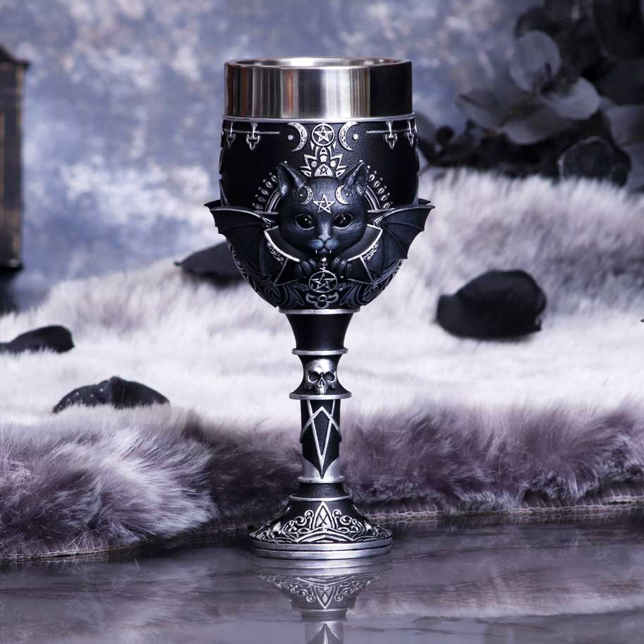 Malpuss Black Cat Gothic Goblet 19.5cm – Nemesis Now