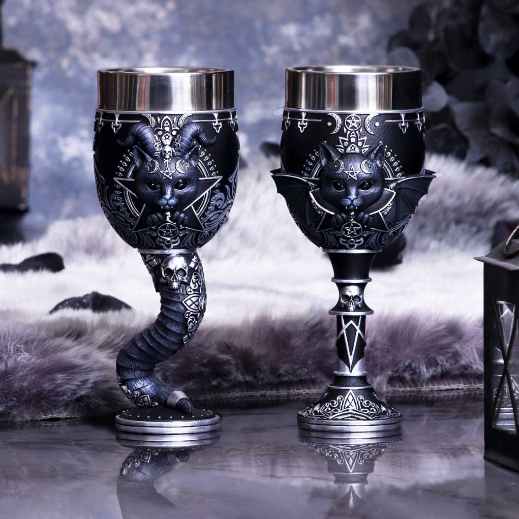 Malpuss Black Cat Gothic Goblet 19.5cm – Nemesis Now
