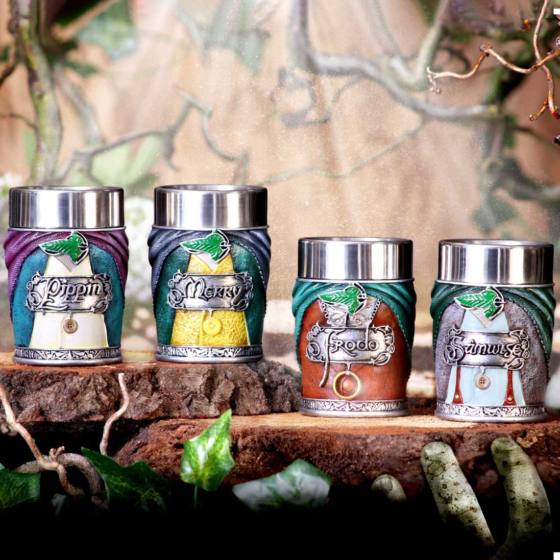 Lord of the Rings Hobbit Shot Glass Set – 4 Collectibles in Gift Box