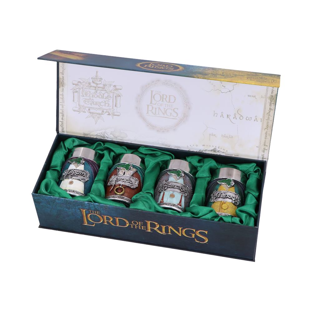 Lord of the Rings Hobbit Shot Glass Set – 4 Collectibles in Gift Box