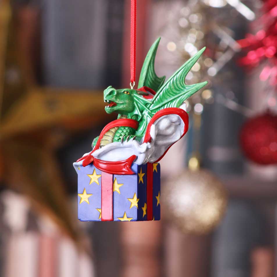 Anne Stokes Surprise Gift Hanging Ornament, 12.5cm