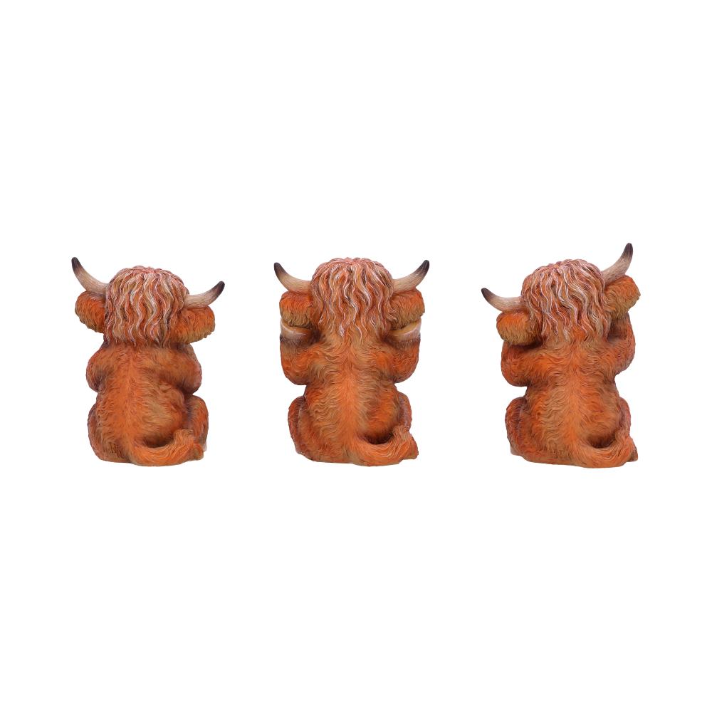 Nemesis Now Three Wise Highland Cows Figurine Set – 9.6cm