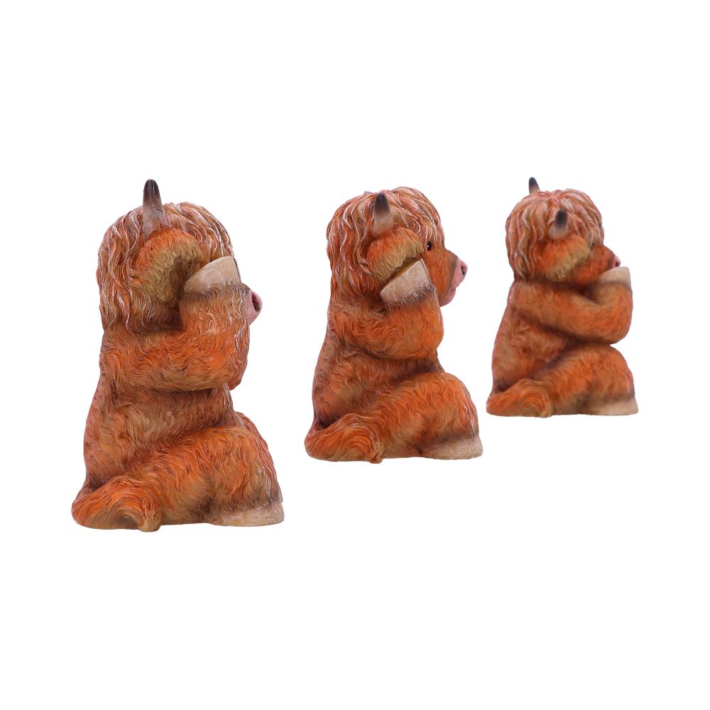 Nemesis Now Three Wise Highland Cows Figurine Set – 9.6cm