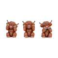 Nemesis Now Three Wise Highland Cows Figurine Set – 9.6cm