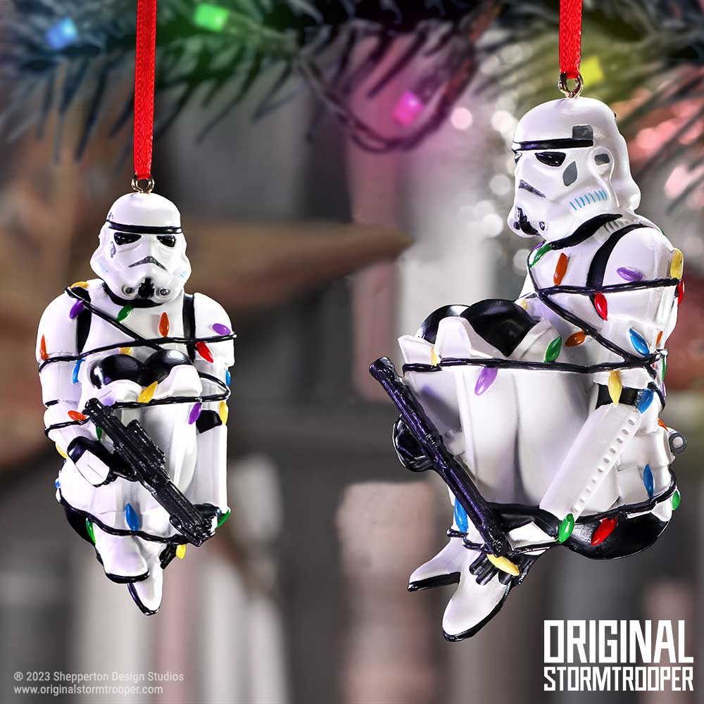 Original Stormtrooper In Fairy Lights Hanging Ornament, 9cm