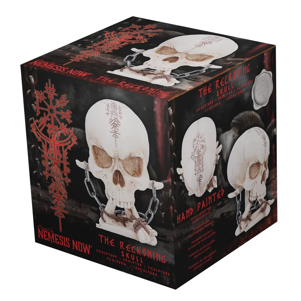 The Reckoning Gothic Skull Ornament with Chains 14.5cm