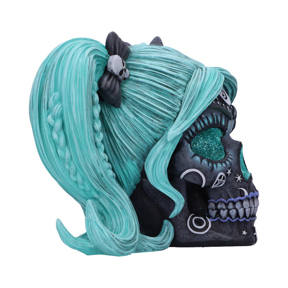 Drop Dead Gorgeous Cute and Cosmic Witchy Skull Figurine, 19.5cm