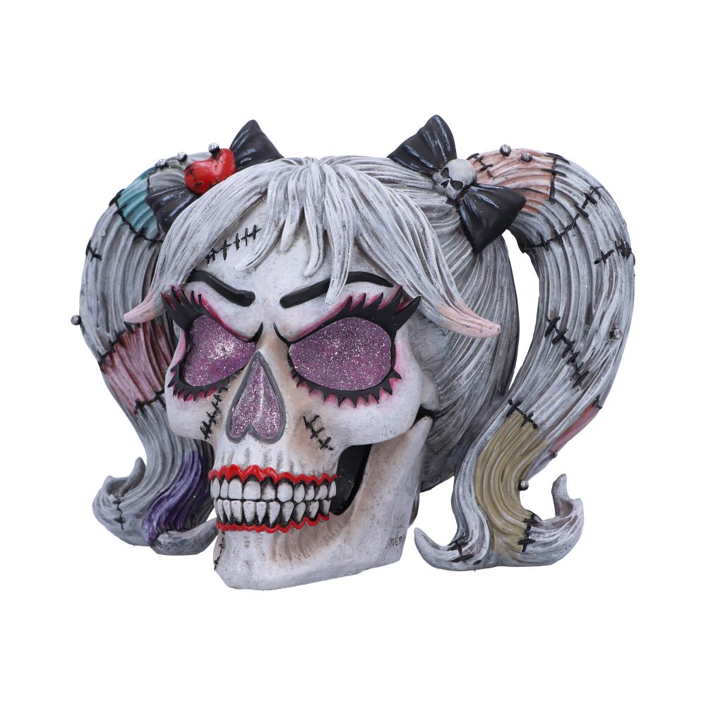Drop Dead Gorgeous Pins and Needles Franken-Doll Skull, 20.5cm