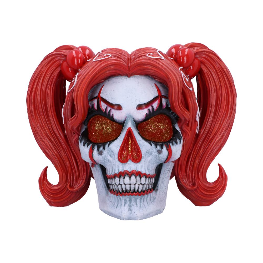 Drop Dead Gorgeous Cackle and Chaos Clown Skull Figurine, 19cm