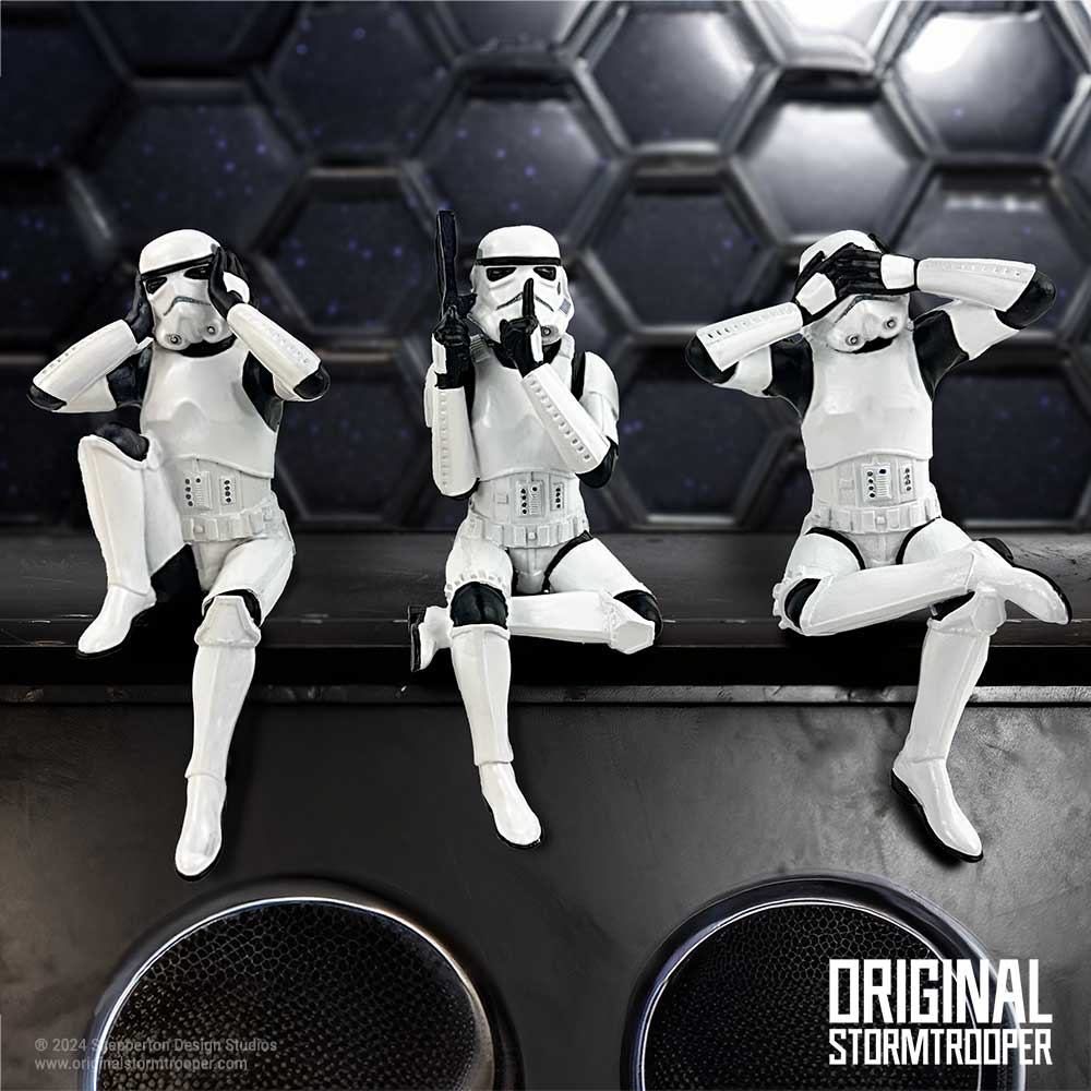 Original Stormtrooper Three Wise Sitting Figurines, 11cm