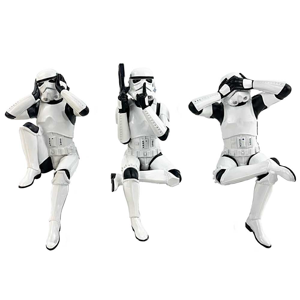 Original Stormtrooper Three Wise Sitting Figurines, 11cm