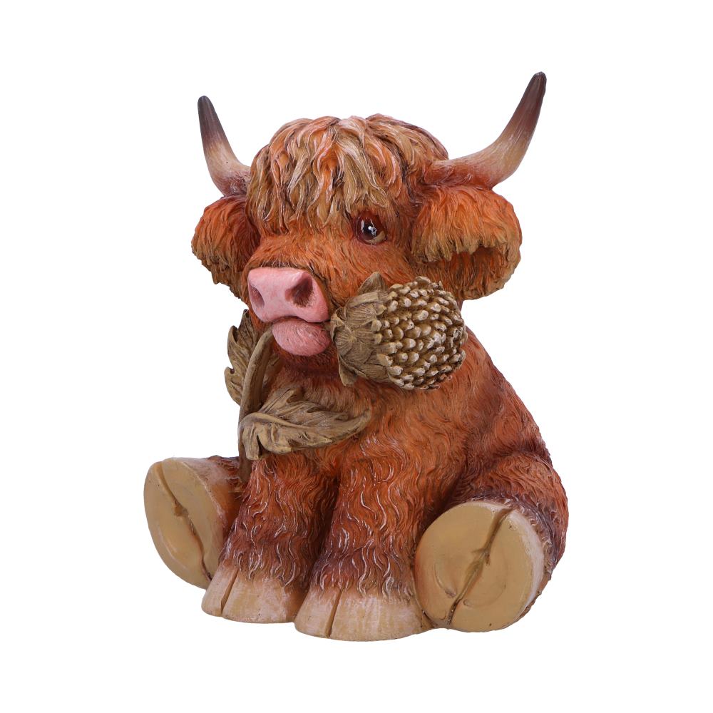 Nemesis Now Highland Thistle Highland Cow Figurine – 10.5cm
