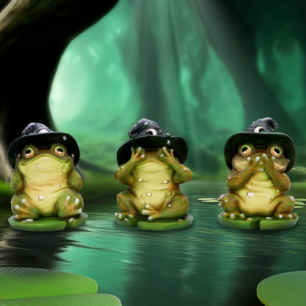 Nemesis Now Three Wise Wizard Toad Figurines – 10.3cm Set of 3