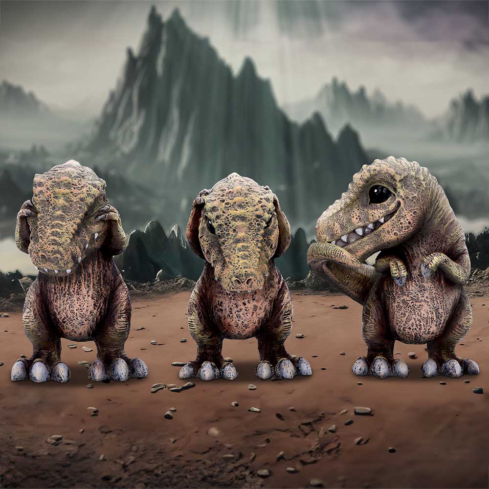 Nemesis Now Three Wise T-Rex Dinosaur Figurines – 9.3cm Set of 3