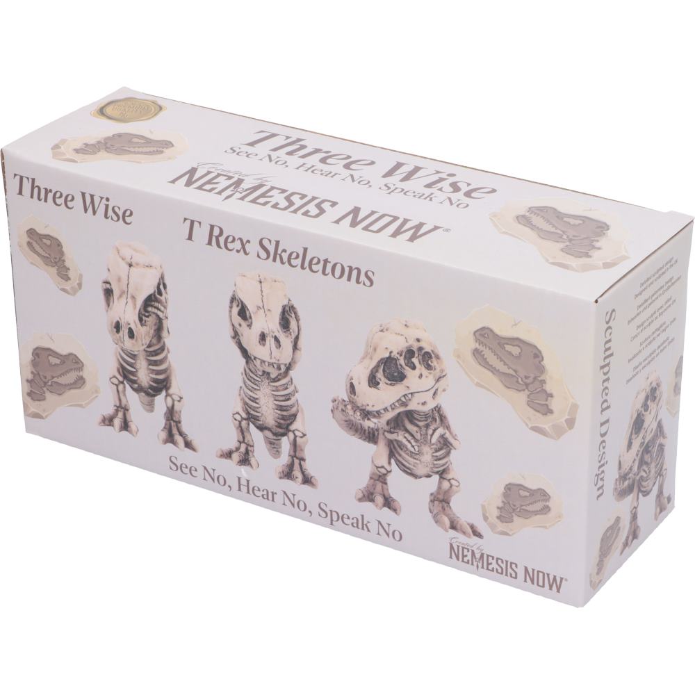 Nemesis Now Three Wise T-Rex Skeleton Figurines – 9.3cm Set of 3
