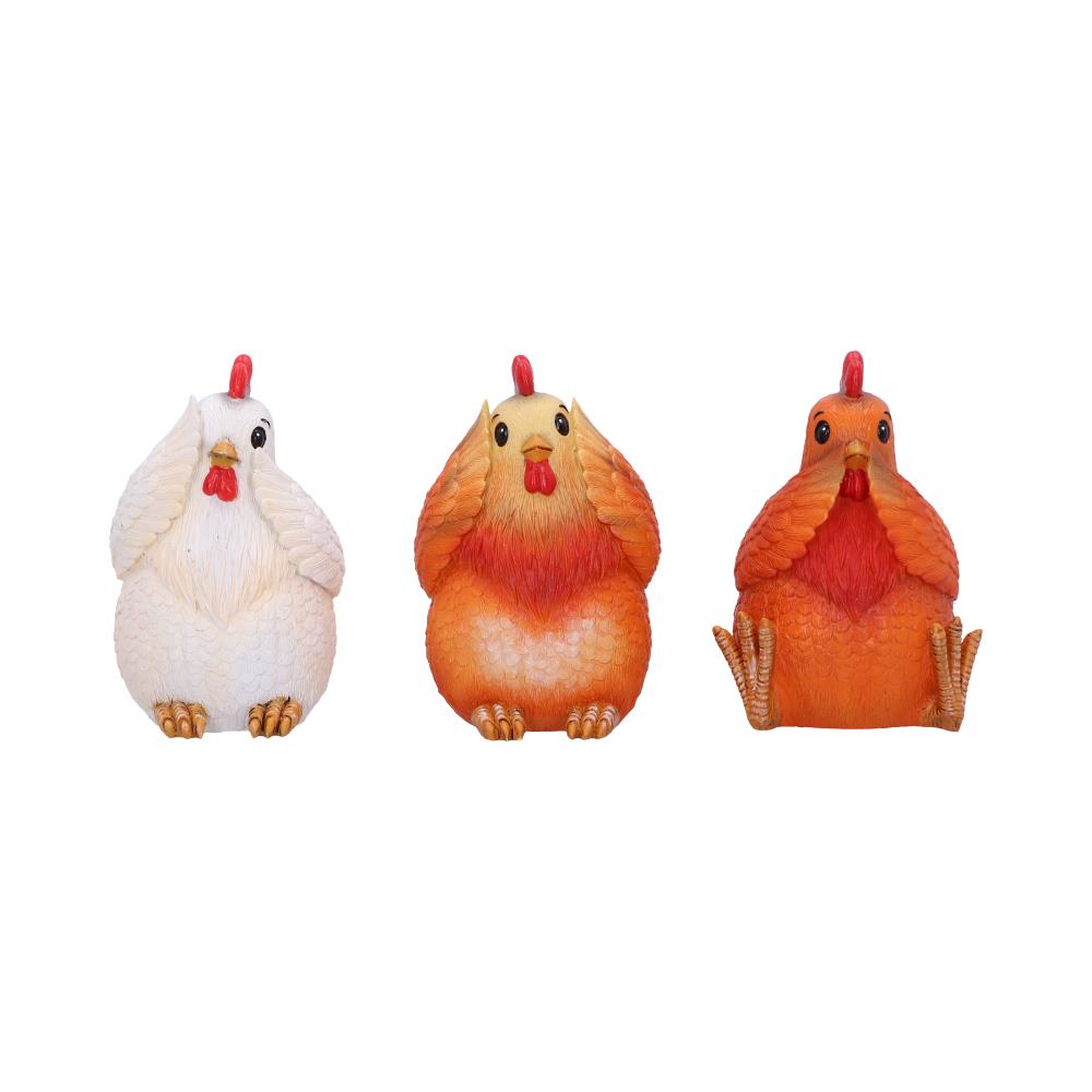 Three Wise Hens Figurine Set, 8.5cm | Nemesis Now
