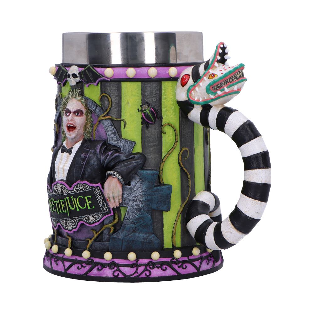 Beetlejuice Ceramic Tankard with Sandworm Handle, 15.5cm