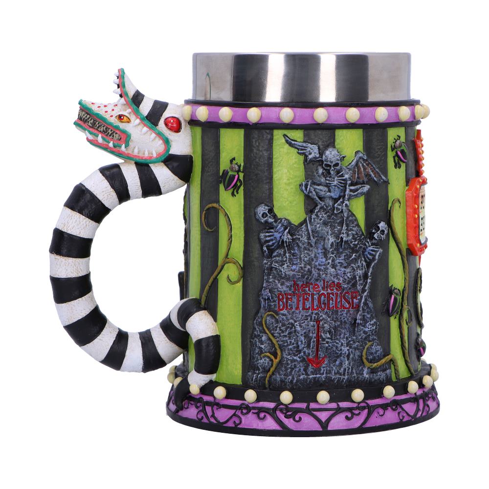 Beetlejuice Ceramic Tankard with Sandworm Handle, 15.5cm