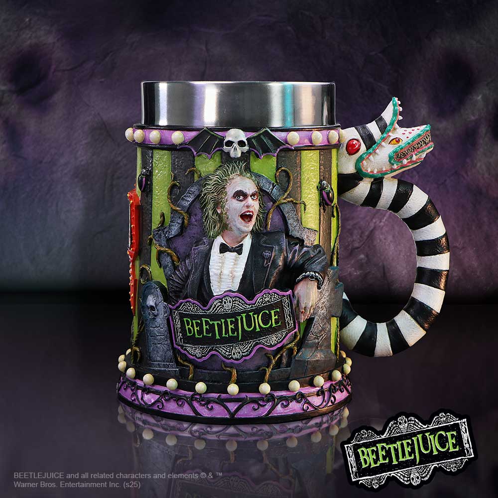 Beetlejuice Ceramic Tankard with Sandworm Handle, 15.5cm