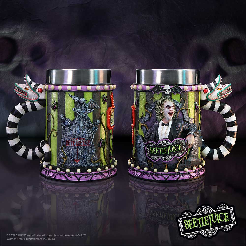 Beetlejuice Ceramic Tankard with Sandworm Handle, 15.5cm