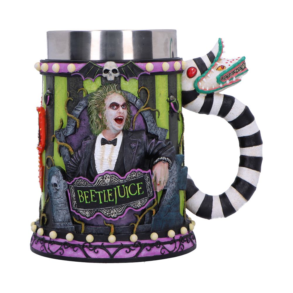 Beetlejuice Ceramic Tankard with Sandworm Handle, 15.5cm