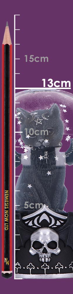 Malpuss Gothic Cat Snow Globe 13cm – Nemesis Now Cult Cuties