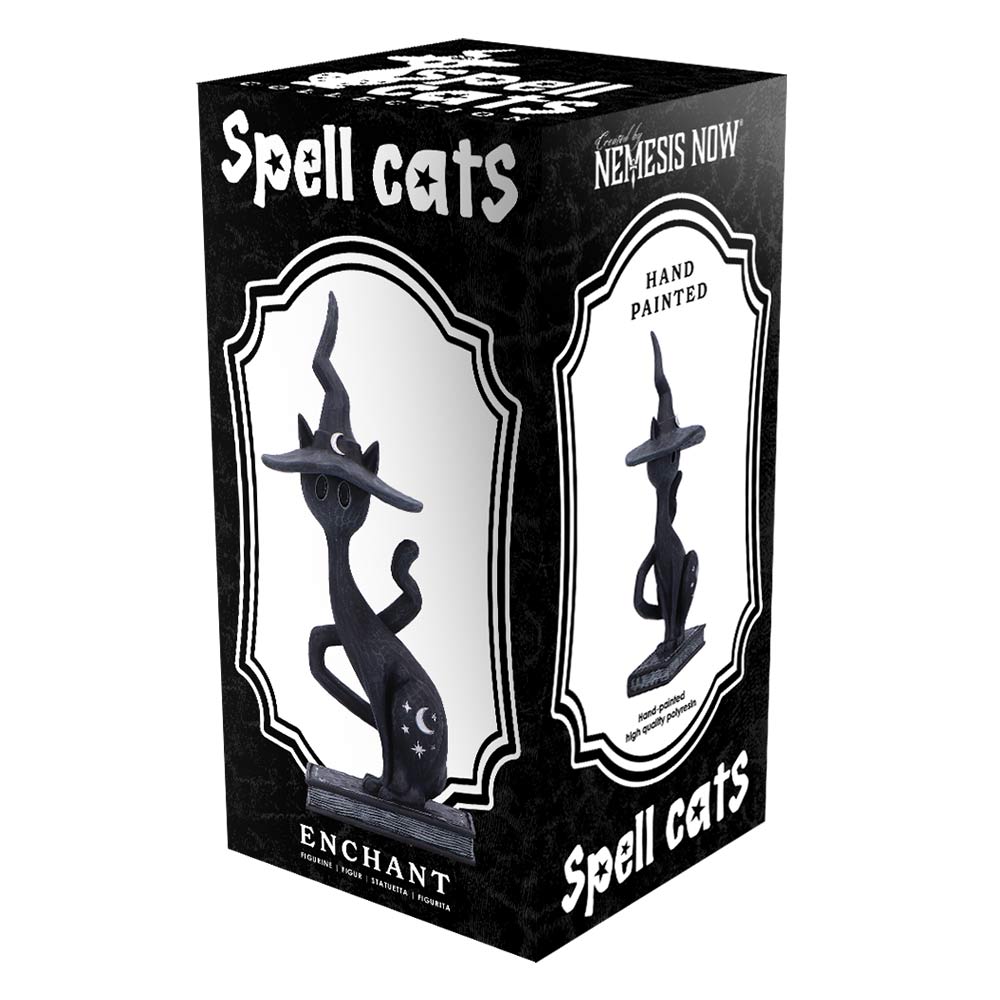 Enchant Spell Cats Witch Cat on Spell Book Figurine 17cm