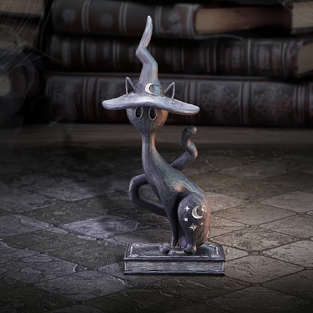 Enchant Spell Cats Witch Cat on Spell Book Figurine 17cm